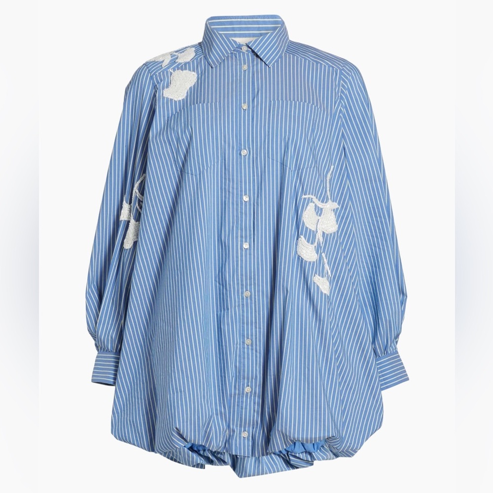 NWT CINQ A SEPT Sutton Embellished Pinstriped Dress SIZE 10